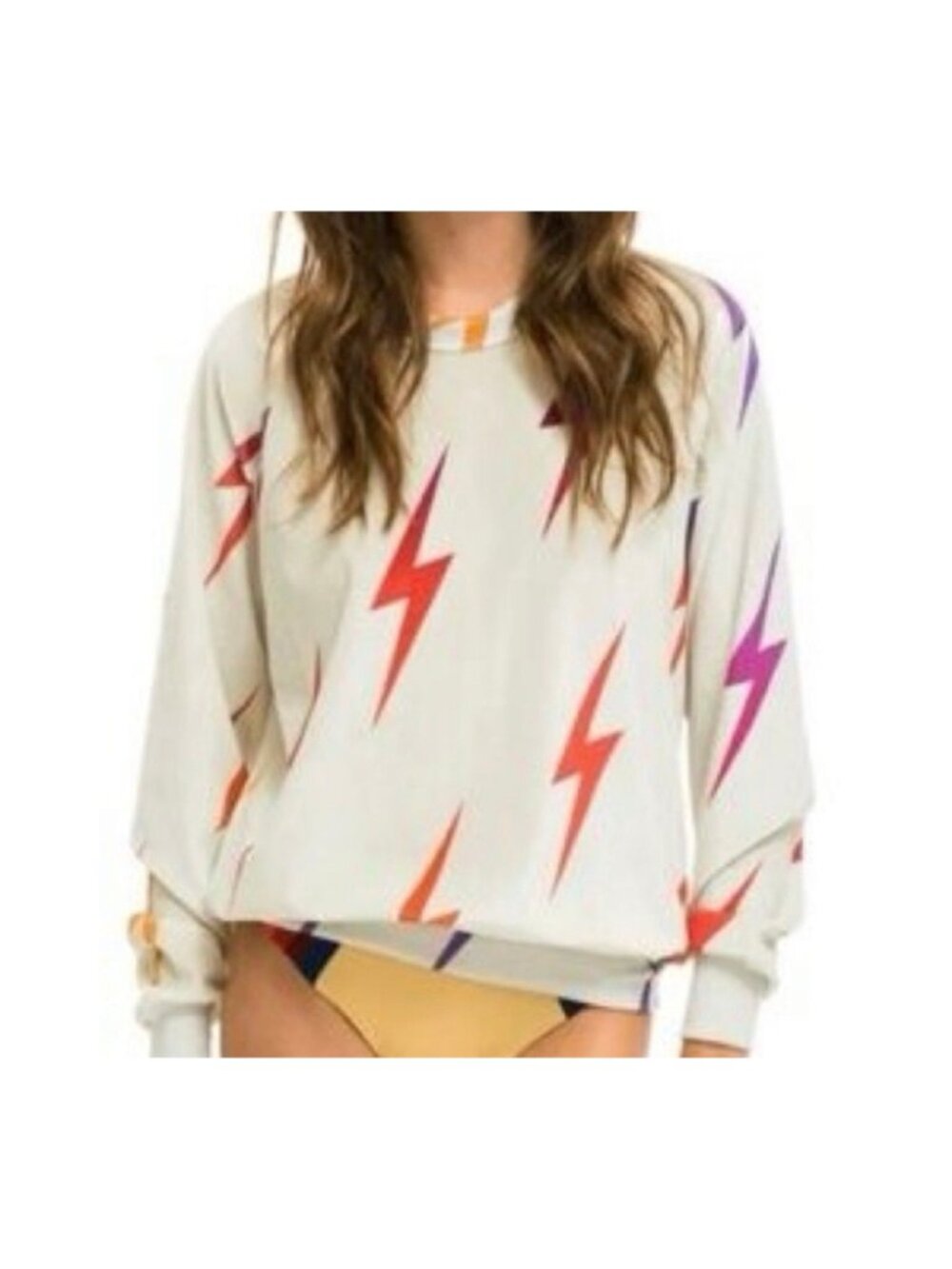 Aviator Nation Velvet Bolt Repeat Crew Sweatshirt